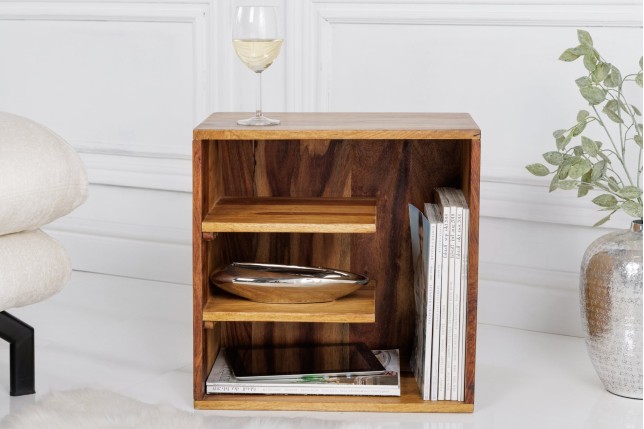 Table d'appoint CUBUS 43cm sheesham massif