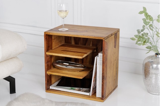 Table d'appoint CUBUS 43cm sheesham massif