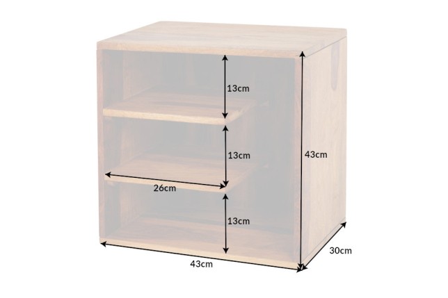 Table d'appoint CUBUS 43cm sheesham massif