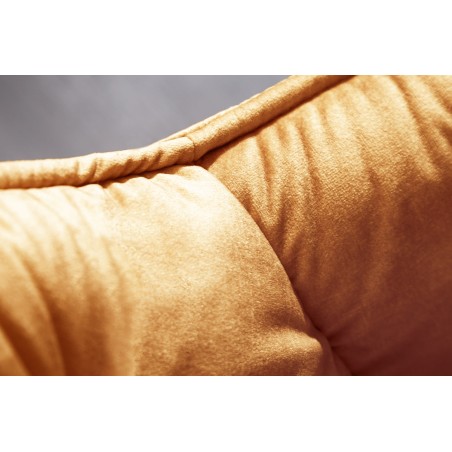 Chaise MILANO velours moutarde avec accoudoirs - Lot de 2