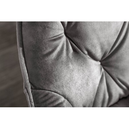 Chaise MILANO velours vert avec accoudoirs - Lot de 2