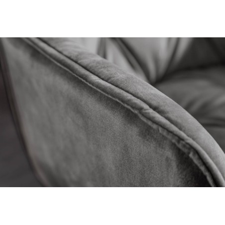 Chaise MILANO velours vert avec accoudoirs - Lot de 2