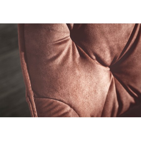 Chaise MILANO velours brun avec accoudoirs - Lot de 2