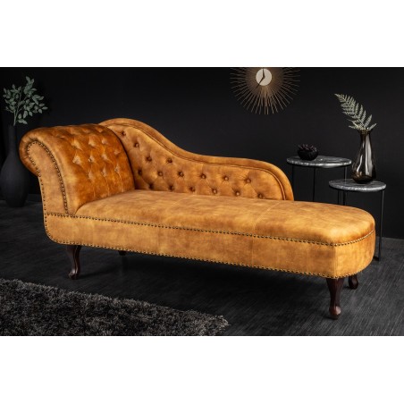Recamiere Chesterfield 170cm velours moutarde