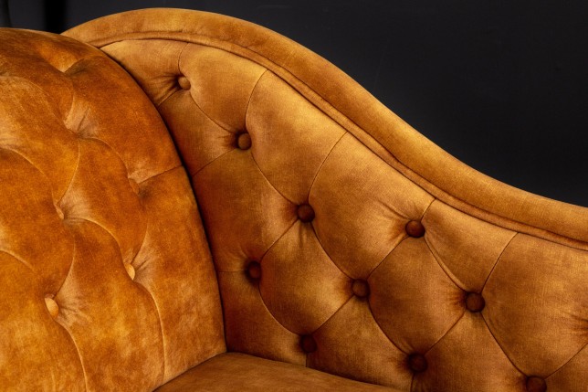 Recamiere Chesterfield 170cm velours moutarde