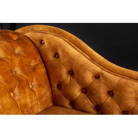 Recamiere Chesterfield 170cm velours moutarde