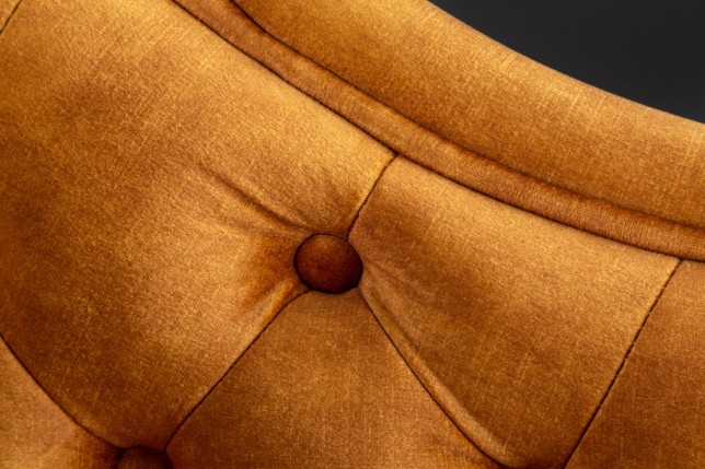 Recamiere Chesterfield 170cm velours moutarde