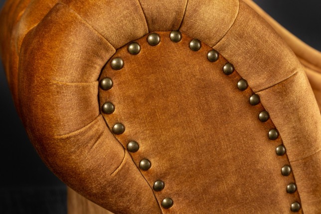 Recamiere Chesterfield 170cm velours moutarde