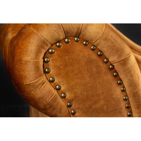 Recamiere Chesterfield 170cm velours moutarde