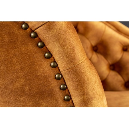 Recamiere Chesterfield 170cm velours moutarde