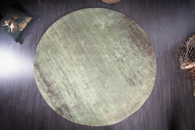 Tapis rond INFINITY HOME 150cm vert - Coton