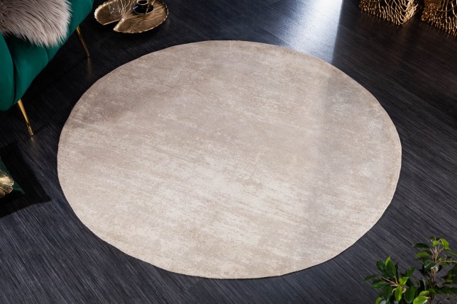 Tapis rond MODERN ART 150cm beige - Coton
