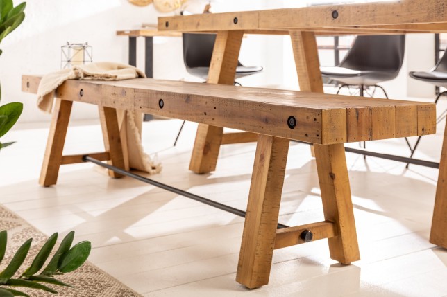 Banc FINCA 165cm Pin Recyclé Vintage Brun