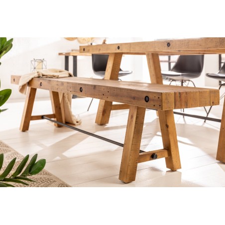 Banc FINCA 165cm Pin Recyclé Vintage Brun