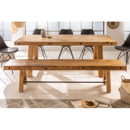 Banc FINCA 165cm Pin Recyclé Vintage Brun