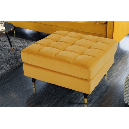 Tabouret COZY VELVET 80cm velours moutarde