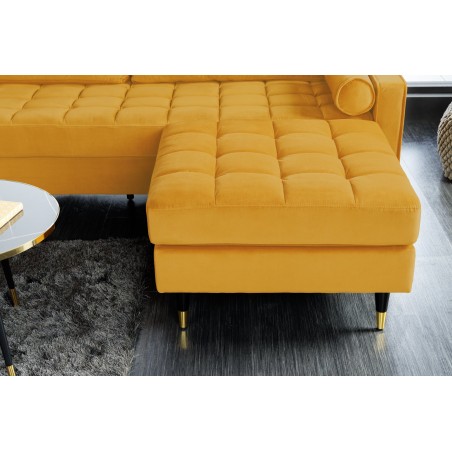 Tabouret COZY VELVET 80cm velours moutarde