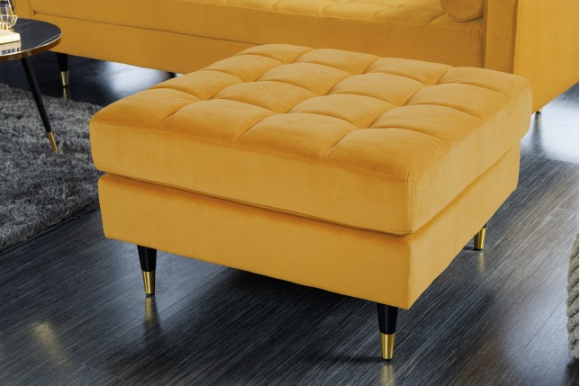 Tabouret COZY VELVET 80cm velours moutarde