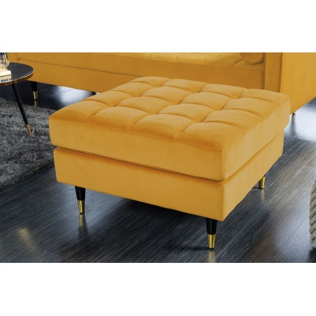 Tabouret COZY VELVET 80cm velours moutarde