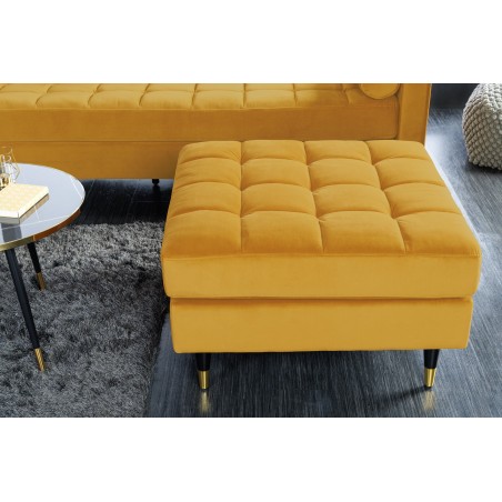 Tabouret COZY VELVET 80cm velours moutarde