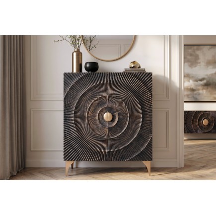 Buffet haut GOLDEN SUNSET 120cm manguier noir et doré