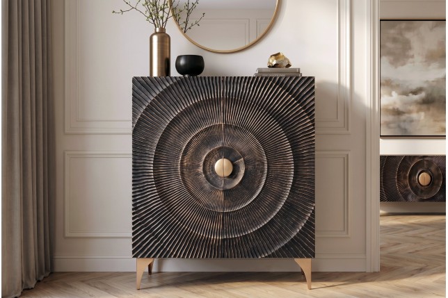Buffet haut GOLDEN SUNSET 120cm manguier noir et doré