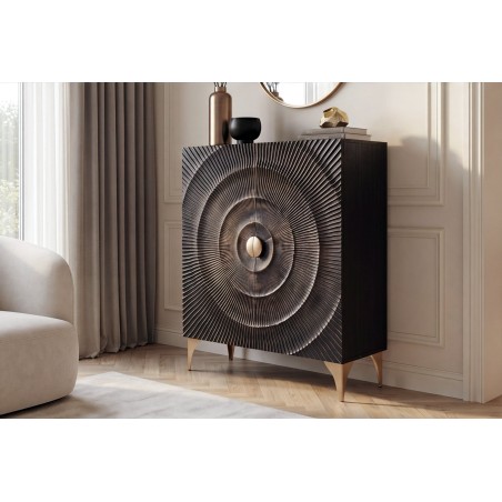 Buffet haut GOLDEN SUNSET 120cm manguier noir et doré