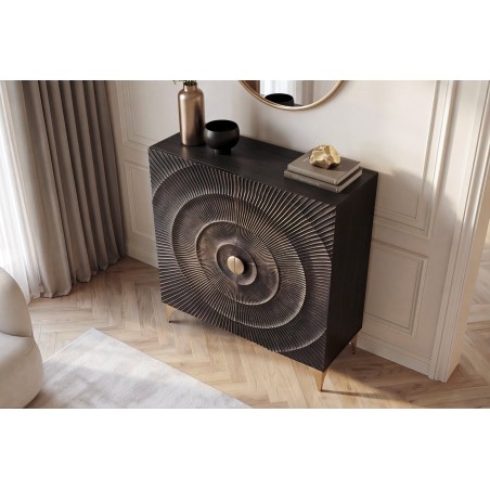 Buffet haut GOLDEN SUNSET 120cm manguier noir et doré