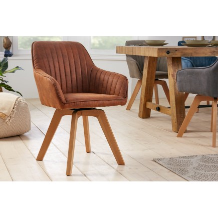 Fauteuil pivotant LIVORNO 180° microfibre brun