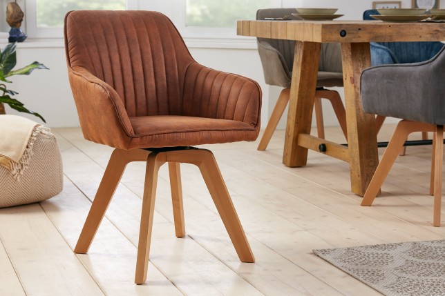 Fauteuil pivotant LIVORNO 180° microfibre brun