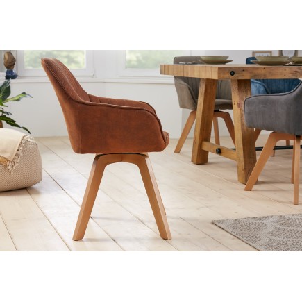 Fauteuil pivotant LIVORNO 180° microfibre brun 2