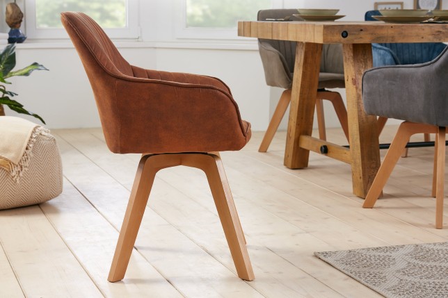 Fauteuil pivotant LIVORNO 180° microfibre brun
