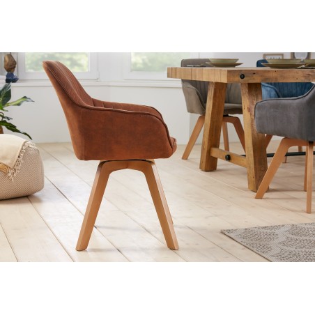 Fauteuil pivotant LIVORNO 180° microfibre brun