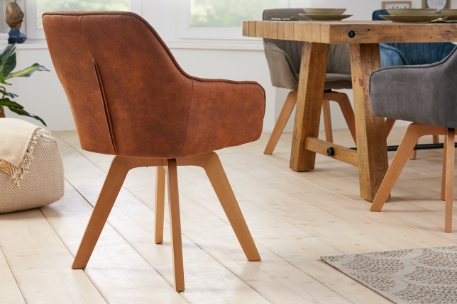 Fauteuil pivotant LIVORNO 180° microfibre brun