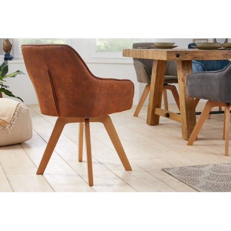 Fauteuil pivotant LIVORNO 180° microfibre brun