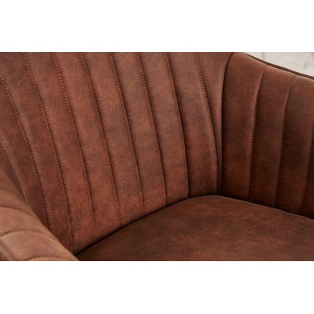 Fauteuil pivotant LIVORNO 180° microfibre brun