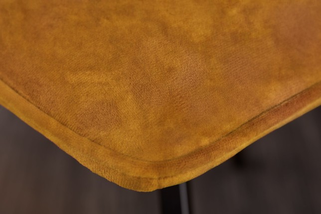 Chaise AMSTERDAM rétro velours jaune moutarde - Lot de 4