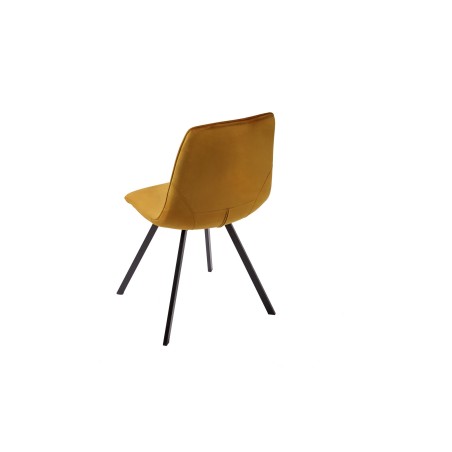 Chaise AMSTERDAM rétro velours jaune moutarde - Lot de 4