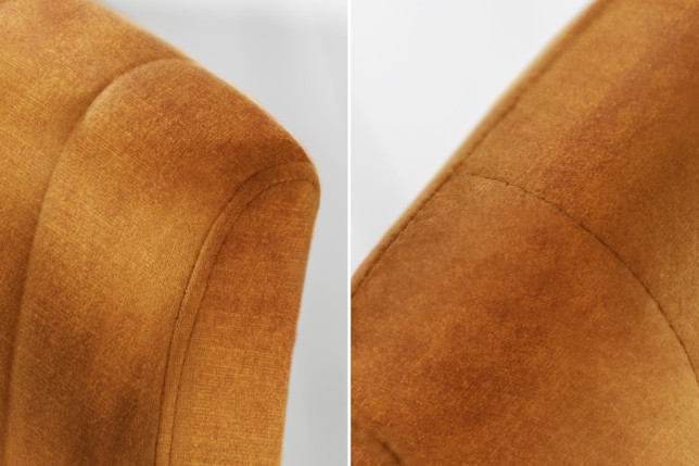 Tabouret de bar PORTLAND velours moutarde réglable