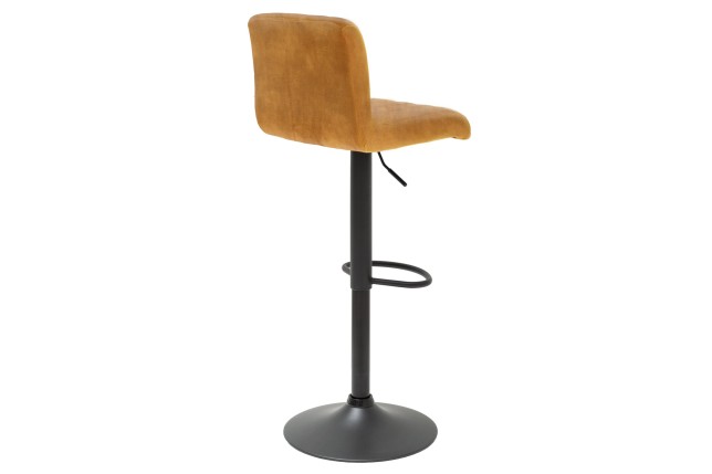 Tabouret de bar PORTLAND velours moutarde réglable