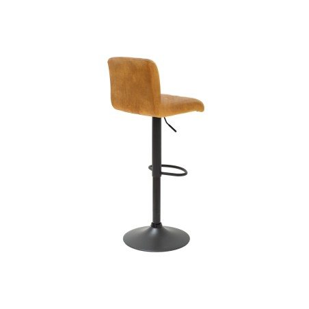 Tabouret de bar PORTLAND velours moutarde réglable