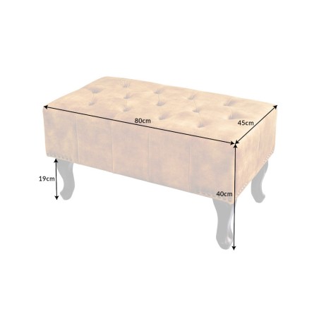 Repose-pieds Chesterfield velours jaune moutarde