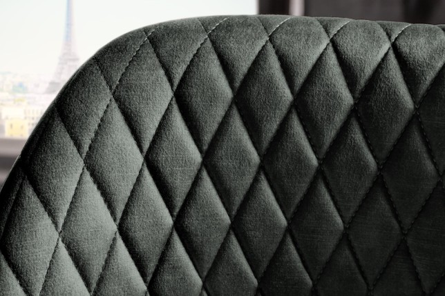 Chaise de bar PARIS velours gris vert - Lot de 2