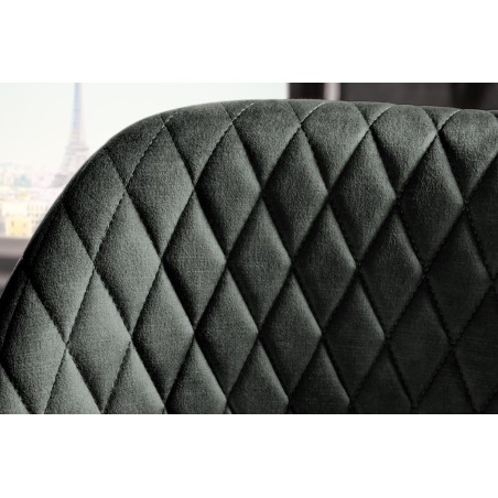Chaise de bar PARIS velours gris vert - Lot de 2