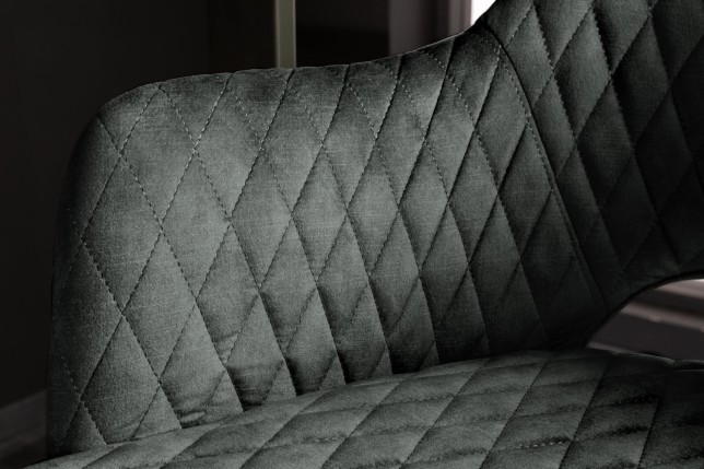Chaise de bar PARIS velours gris vert - Lot de 2