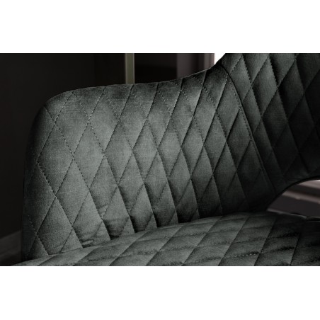 Chaise de bar PARIS velours gris vert - Lot de 2