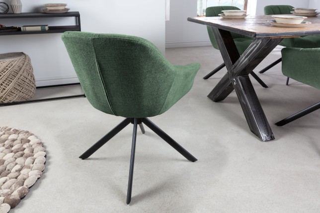 Fauteuil pivotant PAPILLON 180° tissu vert foncé