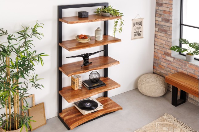 Étagère MAMMUT 180cm Acacia Massif & Métal Noir