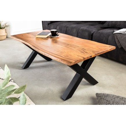 Table basse MAMMUT 120cm acacia massif finition miel