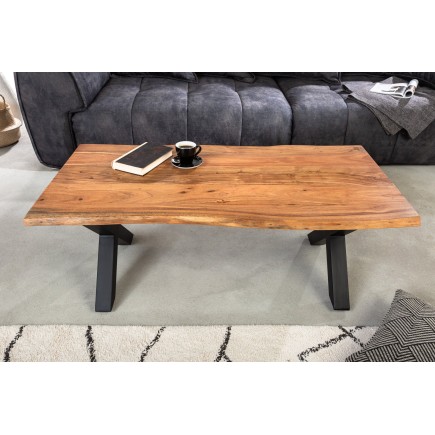 Table basse MAMMUT 120cm acacia massif finition miel 2